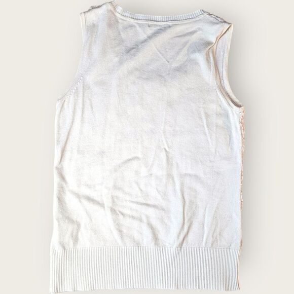 Leo Guy Creamy Ivory Beaded Embroidered Cardigan Tank Set Size 2 - Picture 6 of 16